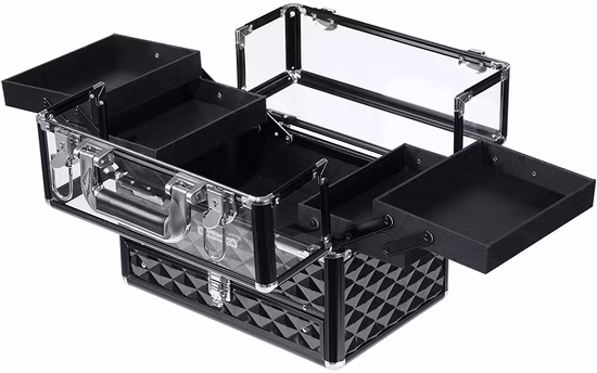 Transparent Acrylic Makeup Beauty Vanity Organiser Professional Cosmetic Case